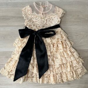 Trish Scully | Dresses | Trish Scully Bella Ragazza Lace Dress Butterscotch  And Black 3t 3 Christmas | Poshmark